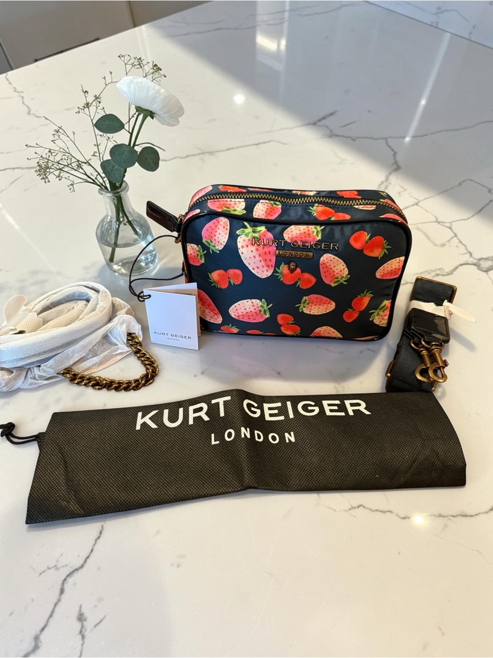 Kurt Geiger Portobello Strawberry Small Camera Bag Crossbody NWT